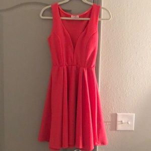 Plunge empire waist dress